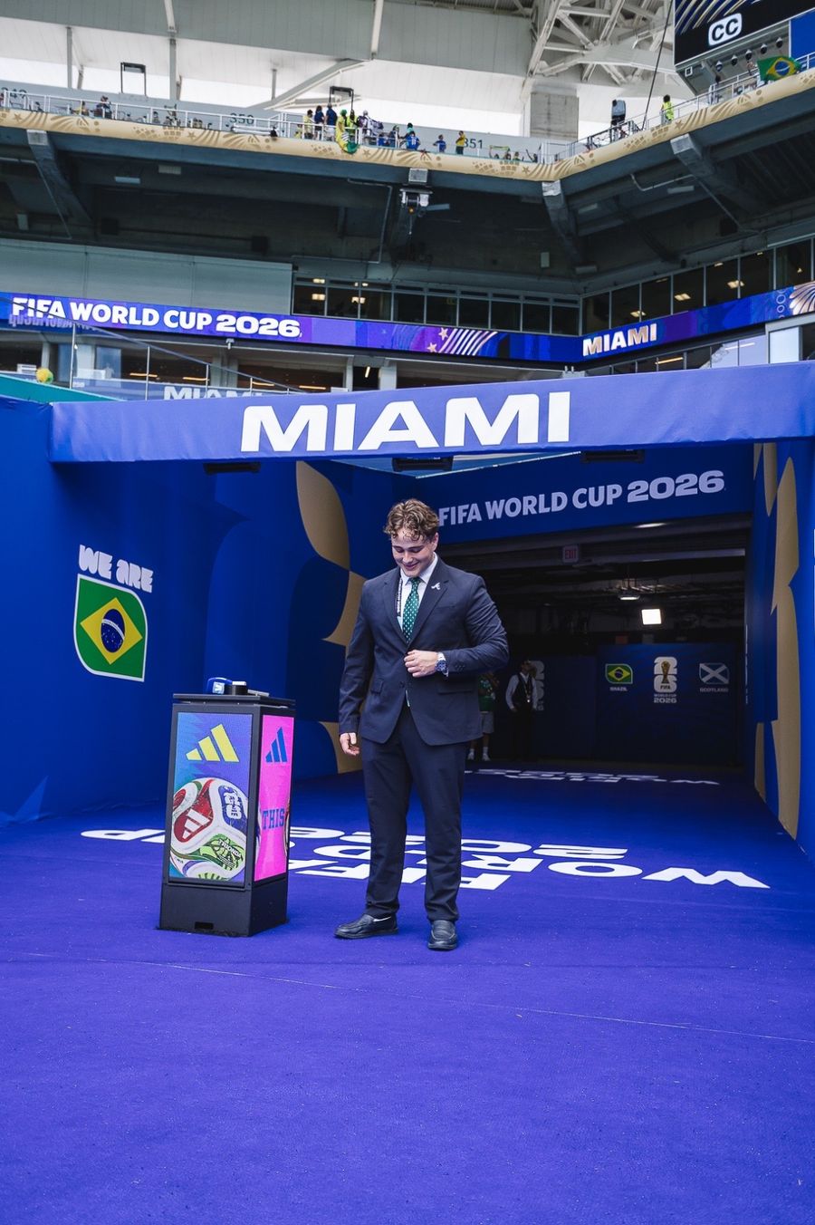 Túnel de vestuarios del estadio de Miami